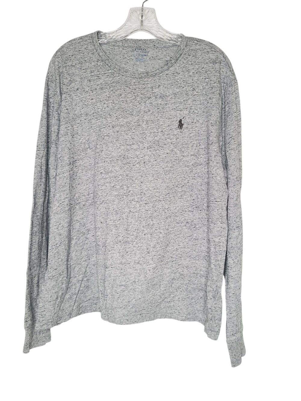 Polo Ralph Lauren T Shirt Men's Large Heather Gray Long Sleeve Tee Preppy